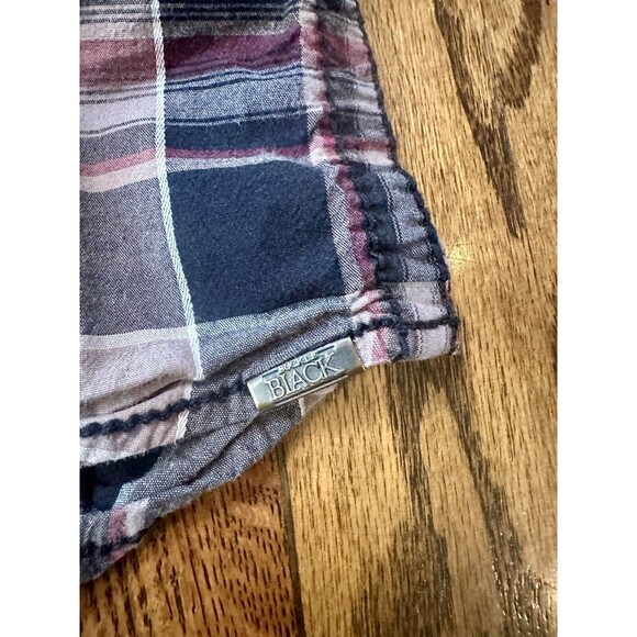 BKE Buckle Black‎ No 48 Standard Fit Shirt Mens Large Plaid Snap Up Rockabilly - Picture 6 of 10